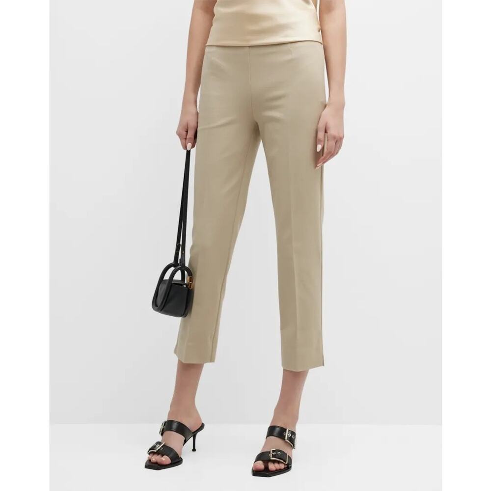 Lafayette 148 Stretch Jodhpur Cloth Cropped Bleeker Khaki Pants Size 2